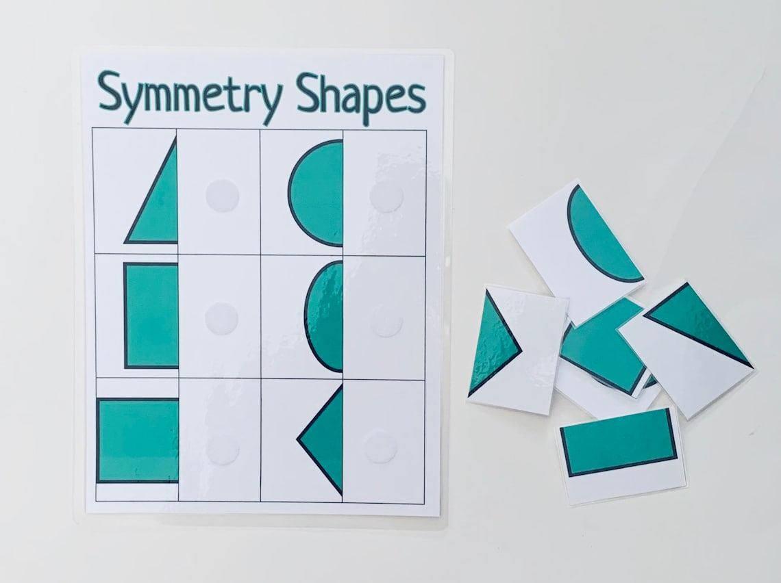 Symmetry Shapes Game/Math Game/Kids Math/Shapes Etsy