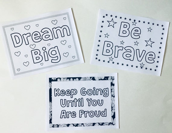Motivational Coloring Pages Kids Coloring Pages Coloring Pages Etsy etsy