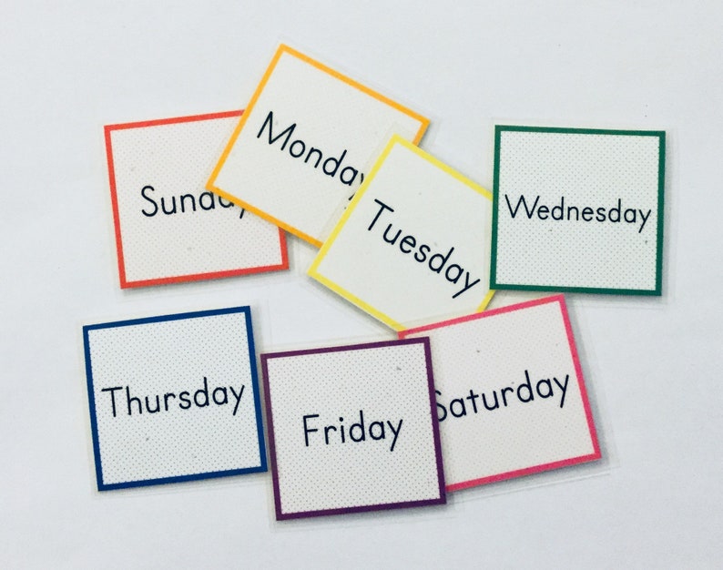 Days of the Week File Folder Game Educational Etsy