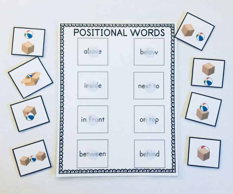 Position Words Game Learning GameEducational Math Etsy