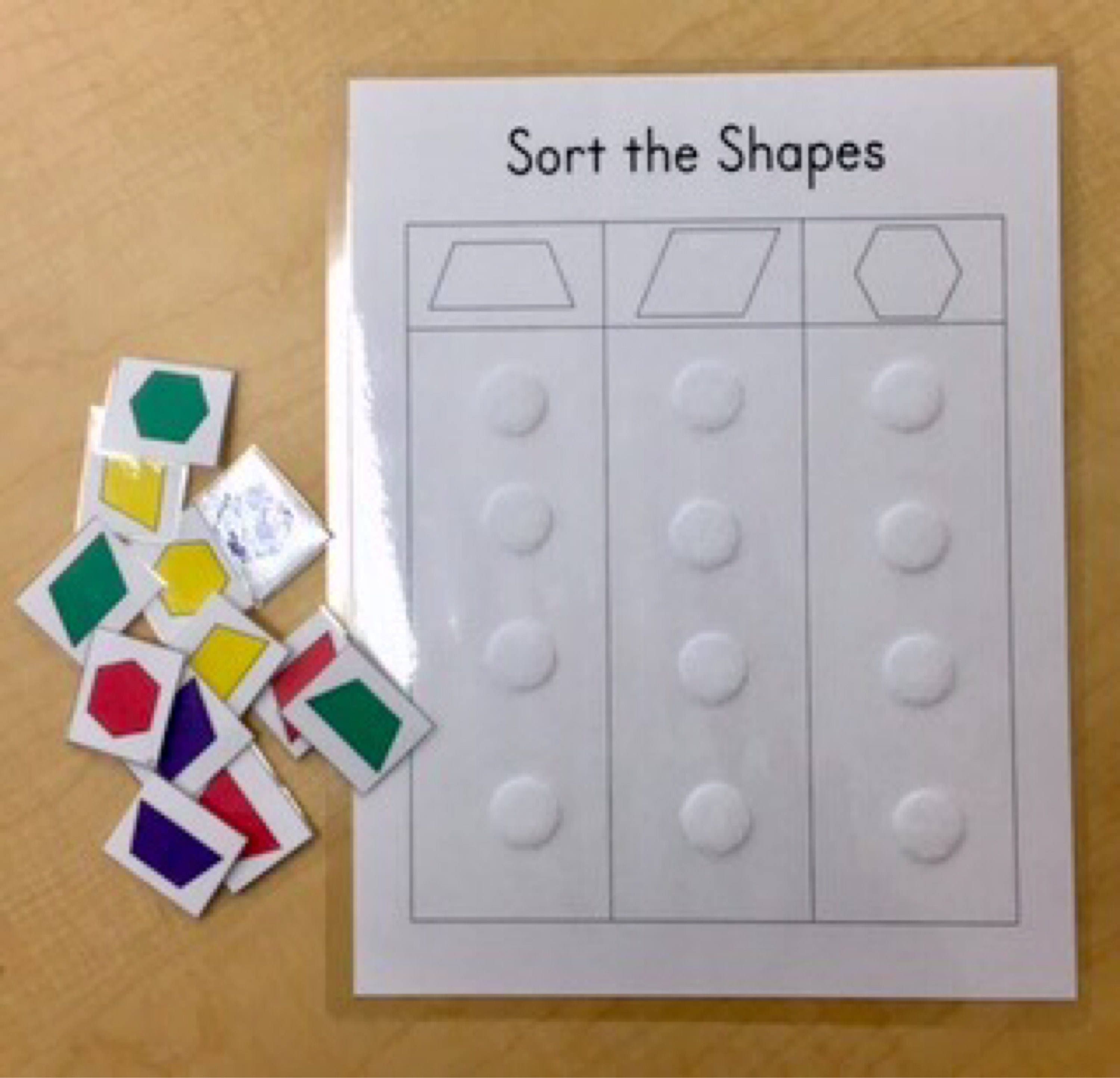 Shapes Sorting Game Learning GameEducational ToyKindergarten Etsy