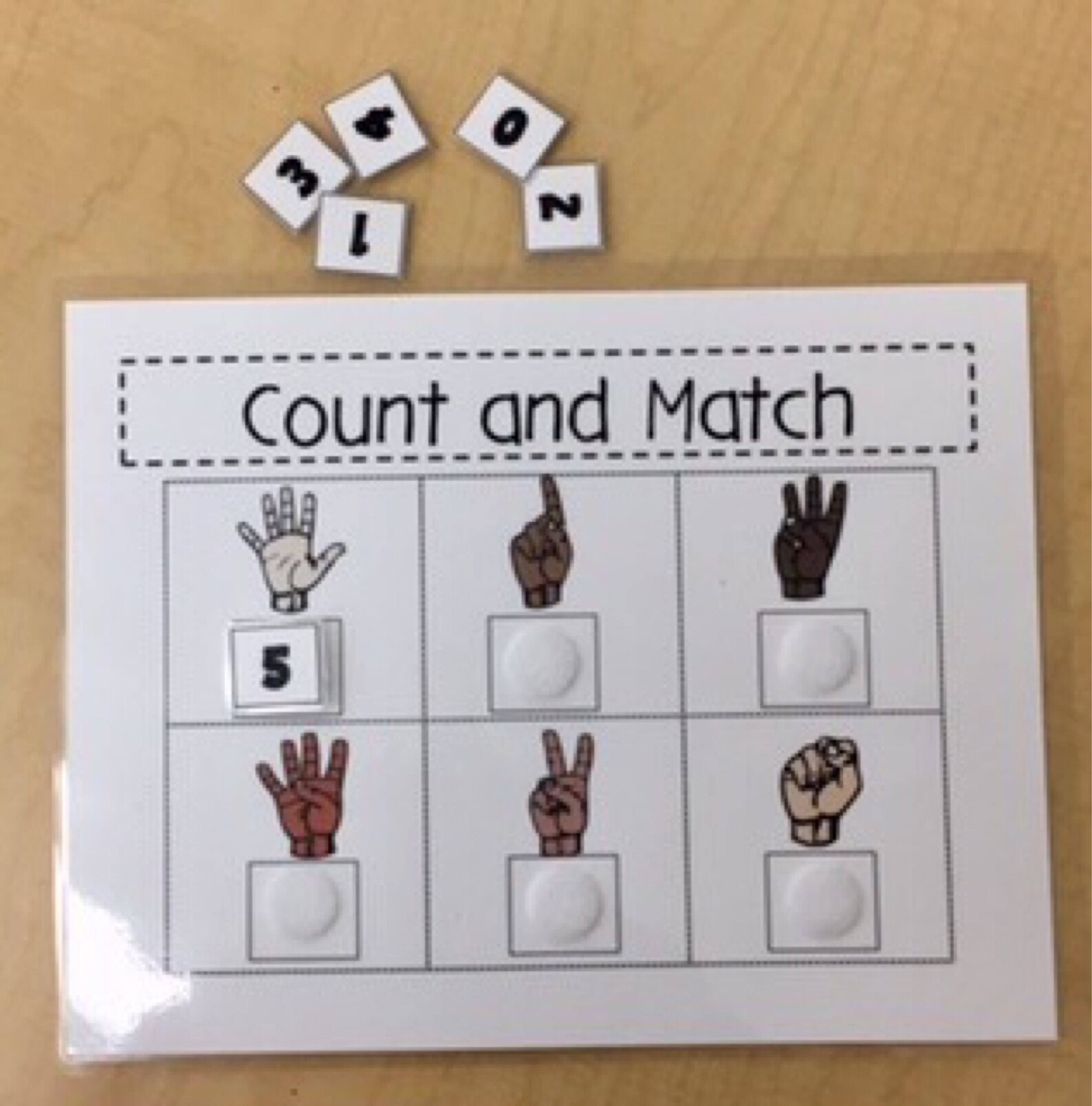 Count and Match Fingers 110//Kids Games Puzzles //Preschool Etsy