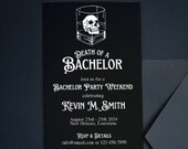 Death Of A Bachelor, Funny Bachelor Party Invitation Template Til Death Do Us Party Noir Bachelor Party Invitation RIP Single Life Itinerary