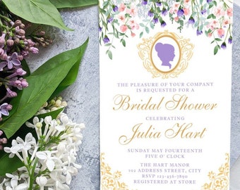Bridgerton Themed Bridal Shower Invitation Template, Victorian Bridal Shower Invite, Garden Bridal Shower Invite, Baby Shower Invitation