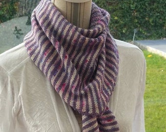 Shawlette - Scarf Lutine "-painted wool and alpaca"