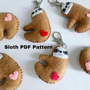 PDF PATTERN: Felt Sloth Ornament Pattern - Instant Download - For Beginners - Easy to sew