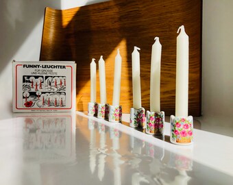 Enchanting! 6 porcelain holders with candles in a set - Romantic Vintage I Swingin&#39; Sixties Seventies