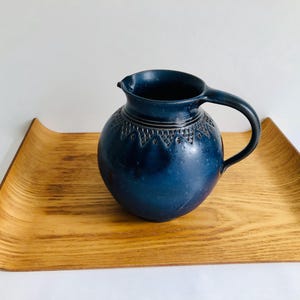 Elegant jug with handle I Vase stoneware jug I Hand-made West-Germany I Scrafitto True Vintage