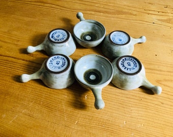 Set of 6! Original handicrafts by Gerda Heuckeroth I Ceramano Tique Ceramics I Midcentury Handmade German Pottery