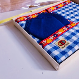 4-piece checkered placemat I placemats with napkins I Indanthren Retro I True Vintage in original packaging