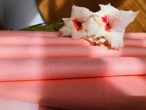 Midcentury I Tischtuch I Rosa Laken I Überlaken I Stoff Bettlaken I Garantiert unbenutzt