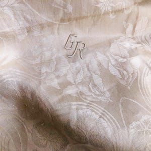 Fine linen I Damask tablecloth with monogram I Dowry with shine I Art Nouveau Art Deco