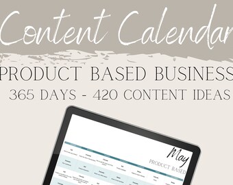 Product Based Business Social Media Content Calendar l 365 Reusable Social Media Marketing Planner l Social Media For Small Business