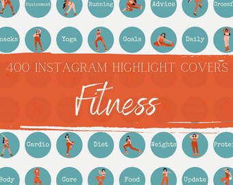 400 Fitness Professional Instagram Highlight Icons | Highlight Covers | Instagram Story Highlight Icons - Fitness Gym Health IG Story