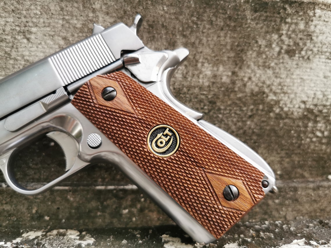 Walnut Wood Grips for Colt 1911 Full Size Commander Government Etsy