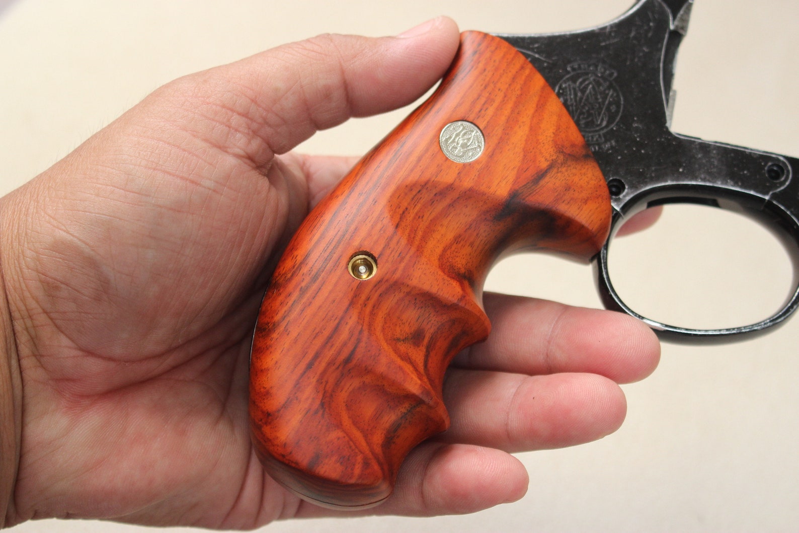 S&W N Frame Round Butt Combat Wood Grips Model 23 25 27 28 29 Etsy