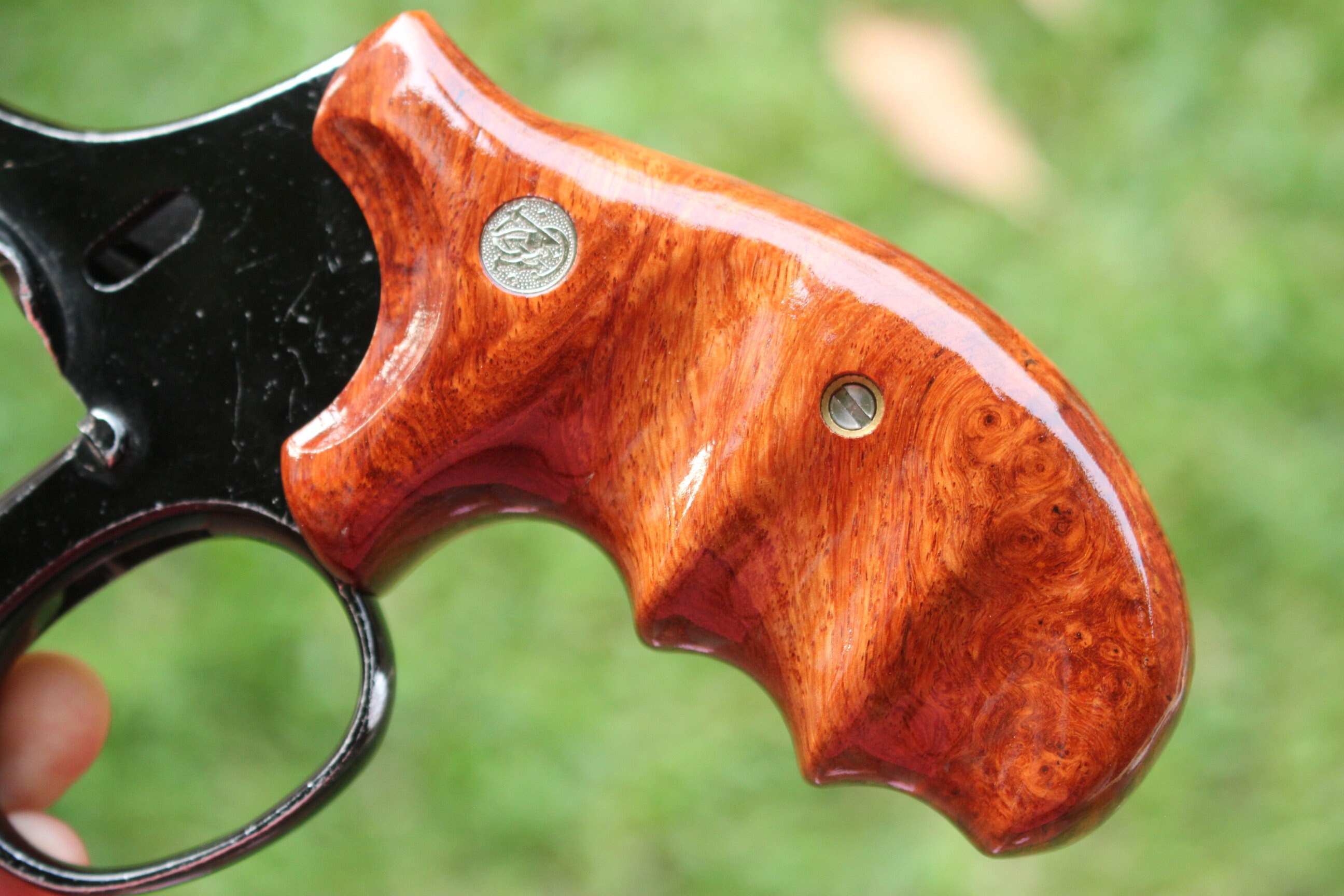 Padauk Burl Wood Combat Grips for S&W N Frame Round Butt 23 25 Etsy