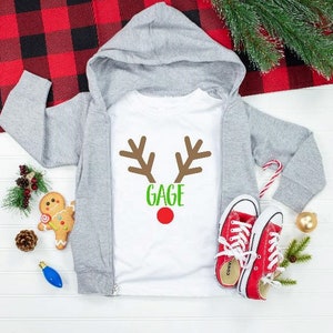 Gepersonaliseerde kerst shirt, gepersonaliseerde rendier shirt, jongen rendier shirt, jongen kerst shirt, rendier shirt, kerst shirt