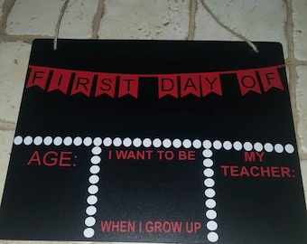 Back to school chalkboard sign - first day of school sign