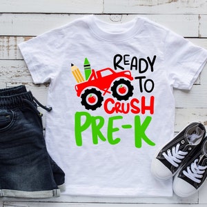 Ready to Crush Pre-K Shirt,Preschool Shirt,Back to school Pre-K Shirt,First Day Of School Shirt,Monster Truck,Pre-K Shirt,kids school shirt