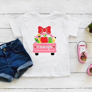 Camisa de corte preescolar, camisa de la escuela del camión, camisa de regreso a la escuela, camisa pre-K, camisa del primer día de la escuela, camisa de la escuela personalizada