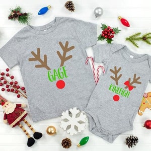 Gepersonaliseerde kerst shirt, gepersonaliseerde rendier shirt, jongen rendier shirt, jongen kerst shirt, meisje rendier shirt, kerst shirt