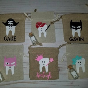 Tooth fairy Pouch & Jar - Tooth Fairy bag - Personalized tooth fairy bag