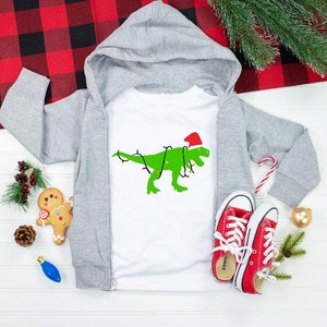 Kids Christmas Shirt, Kids Christmas Dinosaur Shirt, Christmas Dinosaur Shirt, Boy Christmas Shirt, Dino Christmas Lights, Christmas Shirt