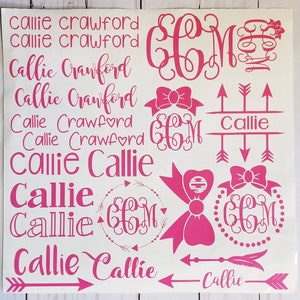 Back to school labels - Monogram decals - Personalized decals