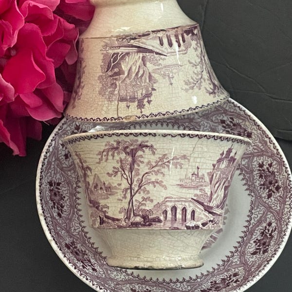 Antique Wedgwood Purple transferware Bowls