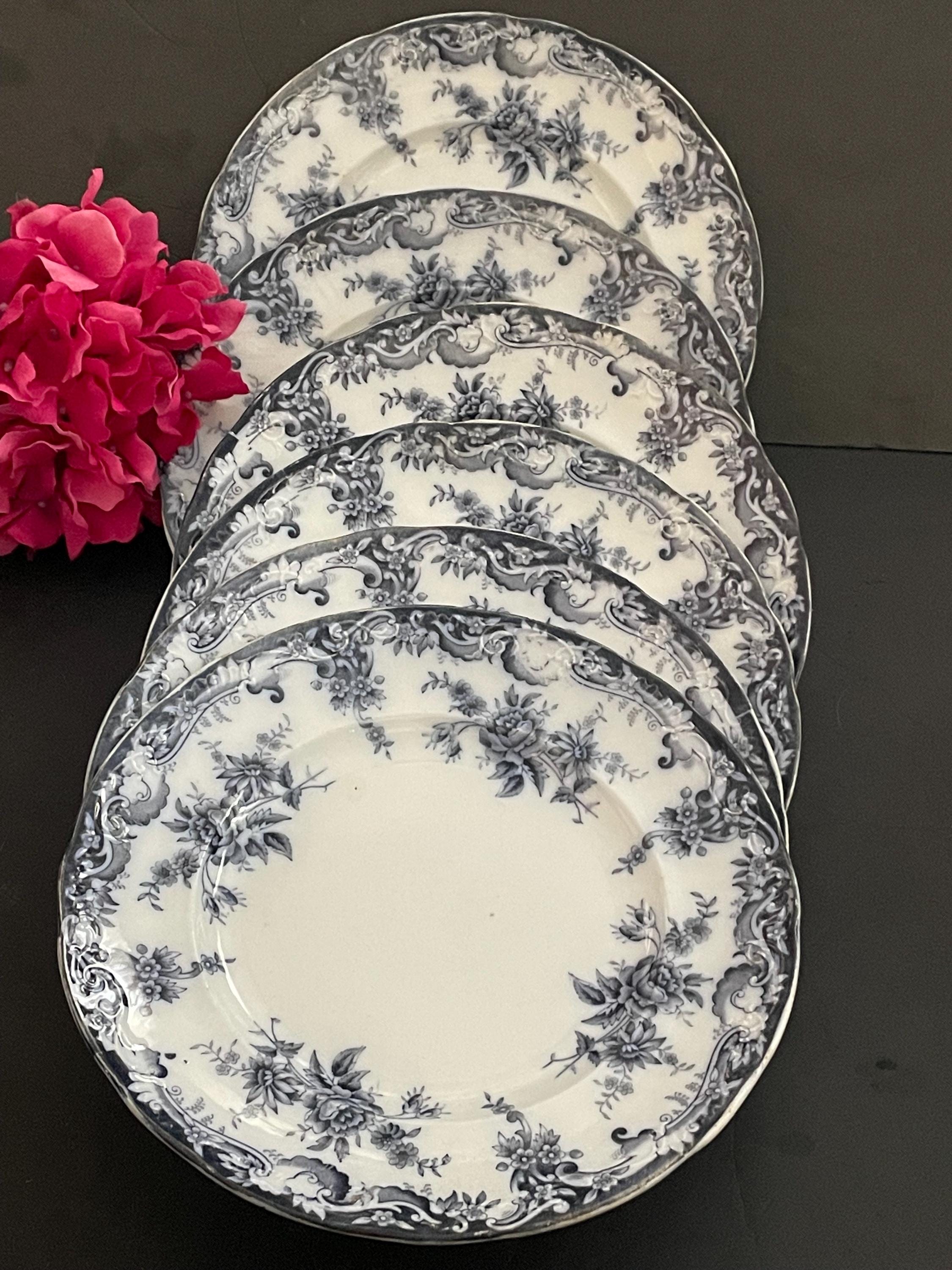 Staffordshire Rose Blue Plates - Etsy
