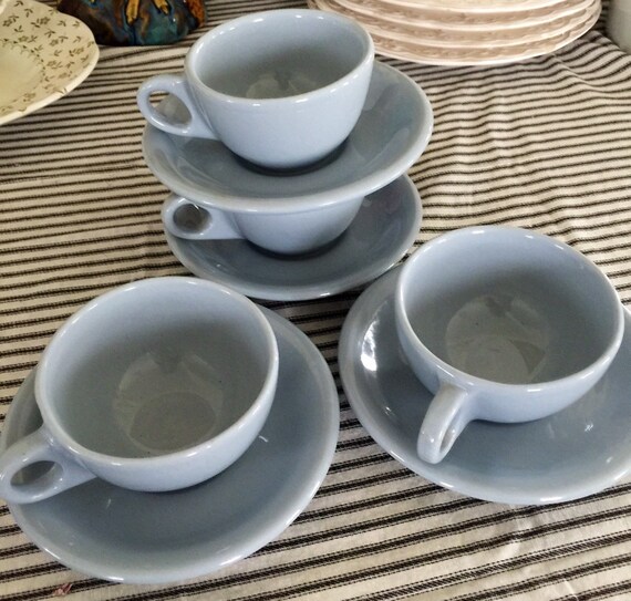 Buffalo China Blue Lune Mug Cup Saucer Sets Restaurant Diner