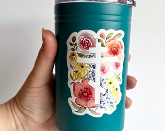 Floral Cross Sticker