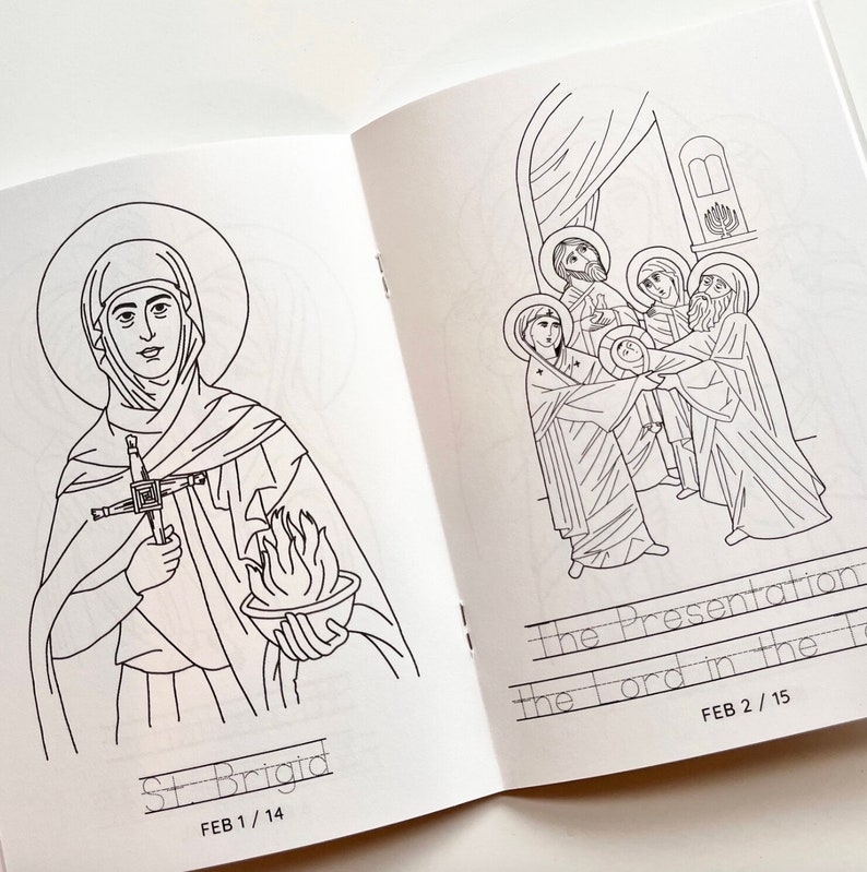 Seasons With the Saints Coloring Book (january - March) - Etsy