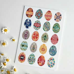 Cartão Pascal Pysanky (conjunto de 4)
