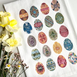 Paschal Pysanky Tea Towel