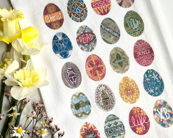 Paschal Pysanky Tea Towel