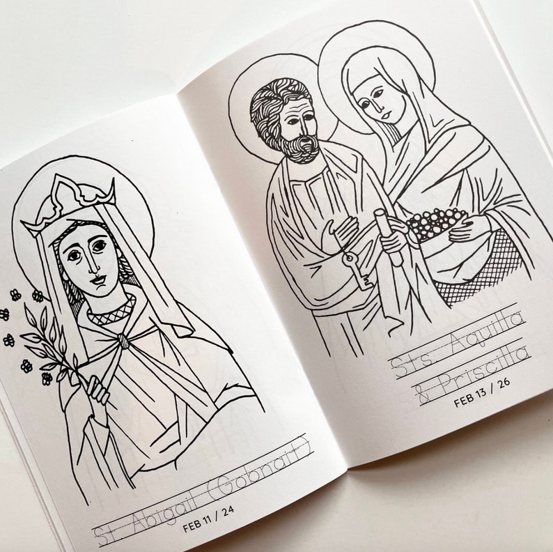 Seasons With the Saints Coloring Book (january - March) - Etsy