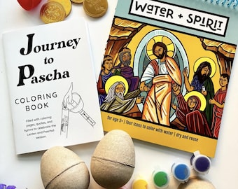 Paquete de cestas de Pascua con huevos y arte