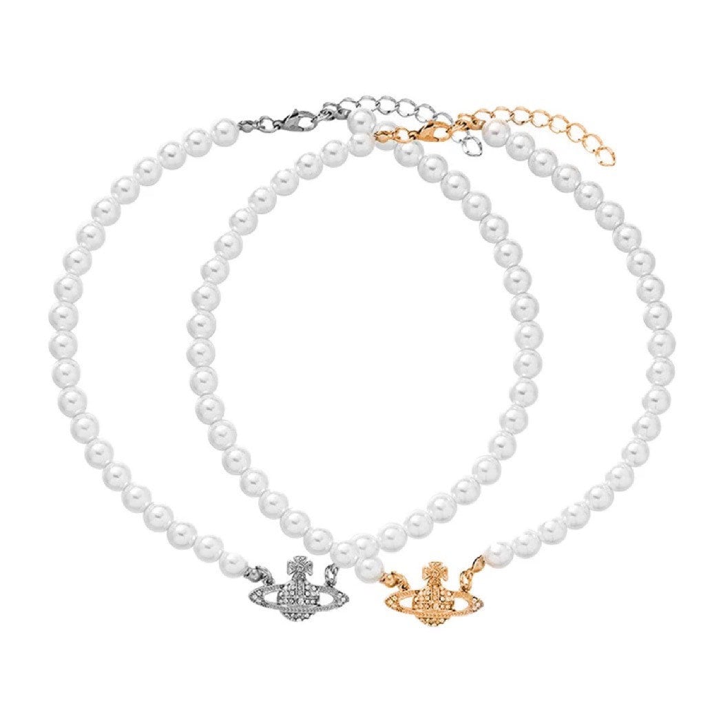 Trendy Tiktok Saturn Pearl Necklace 