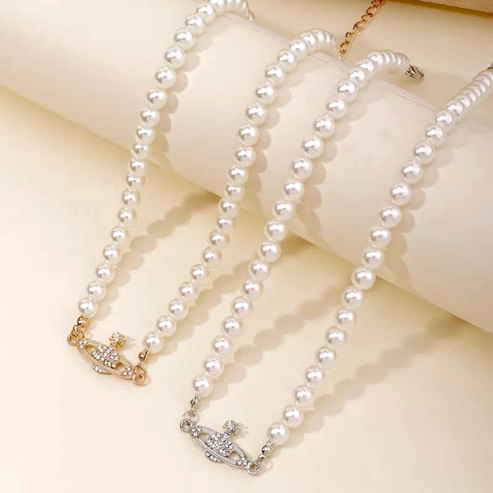 Trendy Tiktok Saturn Pearl Necklace for Women/girls / Etsy