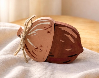 Hand Painted Wooden Acorn - Rustic Fall Decor