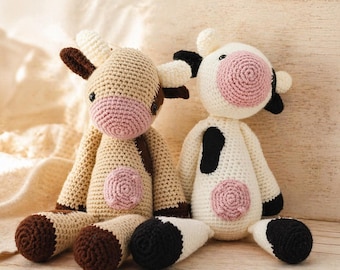 Crochet Cow Plush: Handmade Farmhouse Stuffed Animal