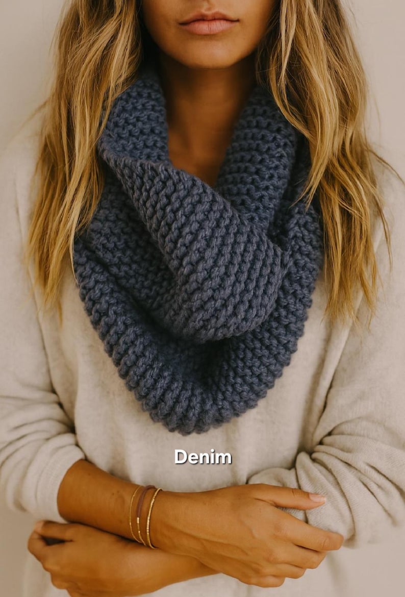 Chunky Knit Infinity Scarf: Super Soft Acrylic, Handmade Unisex Gift - Etsy