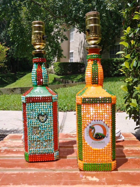 Hand-Painted Handmade Upcycled Glass Wine Liquor Bottle Single Stick Incense Burner Holder Home Table Yoga D\u00e9cor Smoke New Orleans Skull