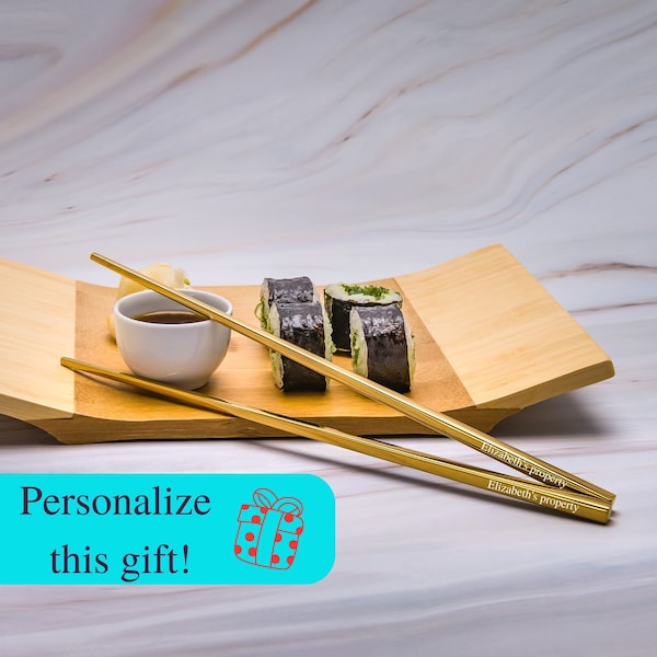 CUSTOM CHOPSTICKS, ENGRAVED Chopsticks, Elegant Personalized Wedding Chopsticks Sushi gifts Housewarming Present for Wife Mom or Dad