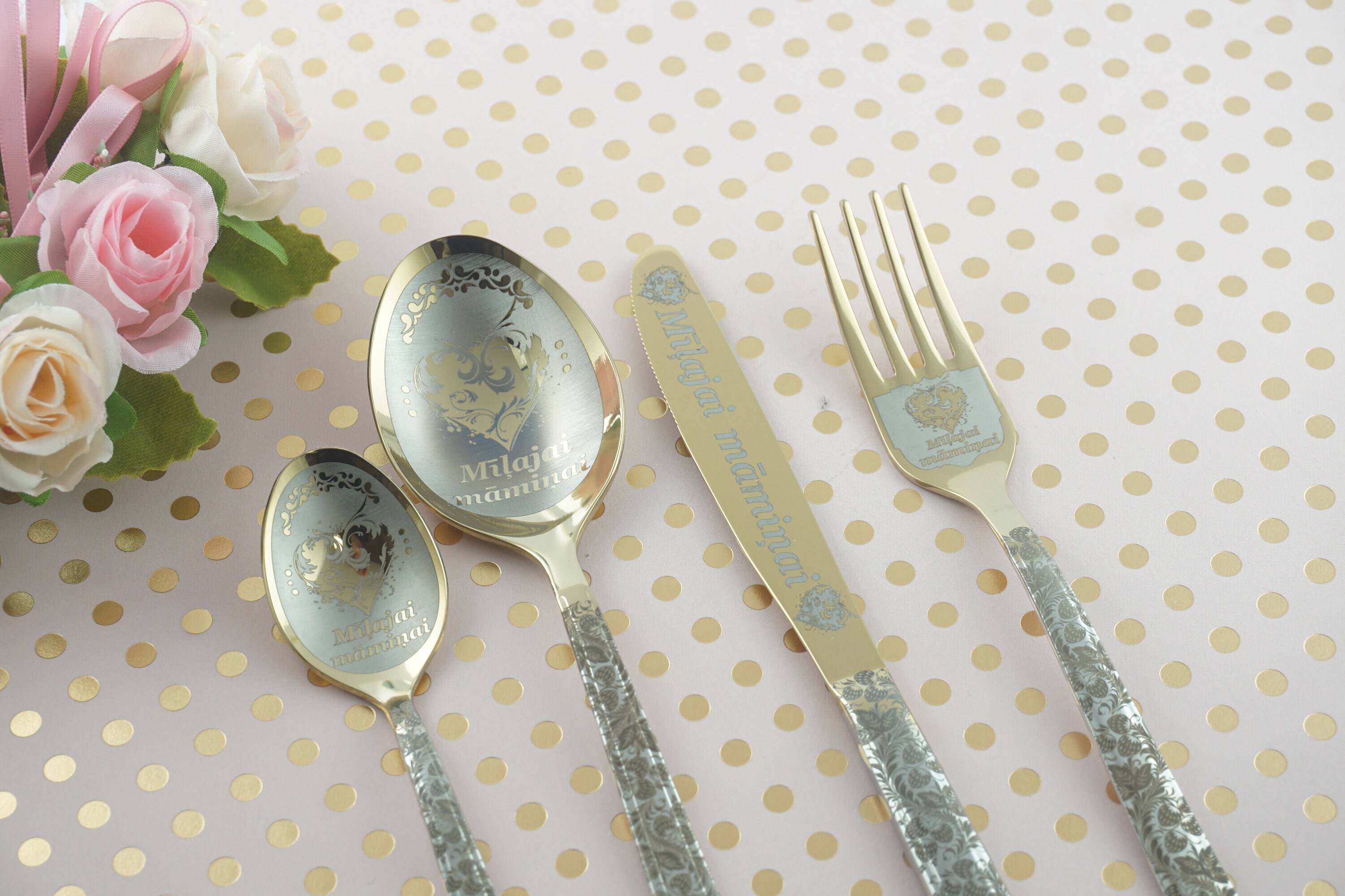 Engraved cutlery set Gift cutlery set Wedding gift Etsy
