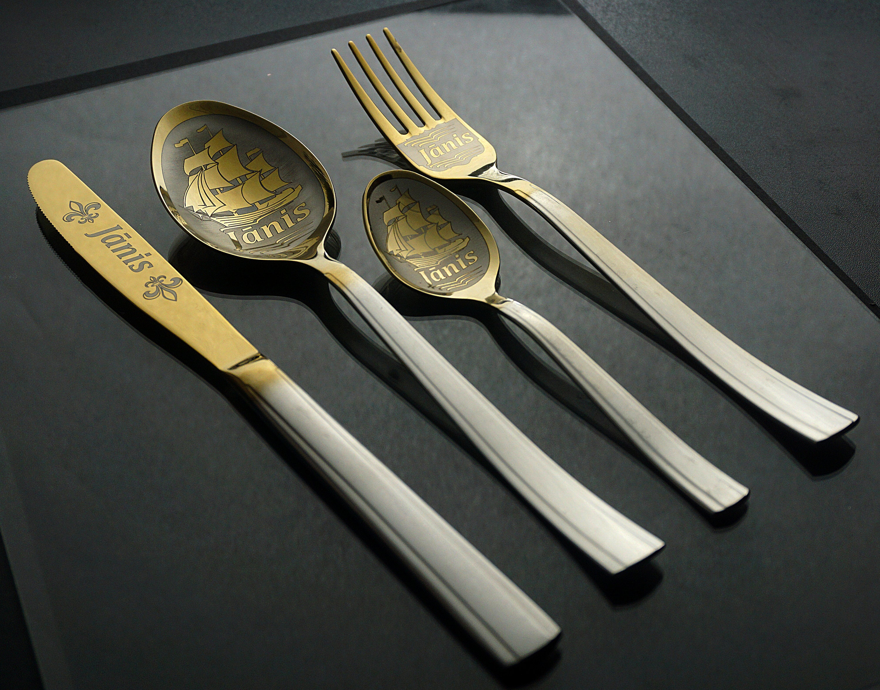 Engraved cutlery set Gift cutlery set Wedding gift Etsy
