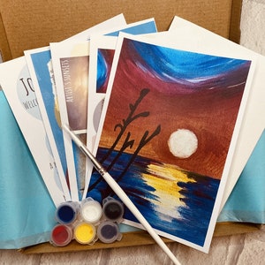 Paint Party Kit, DIY Art Kit, Learn to Paint With Acrylics, Art ...