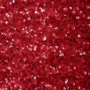 Tela de tul con lentejuelas por todas partes en rojo Couture